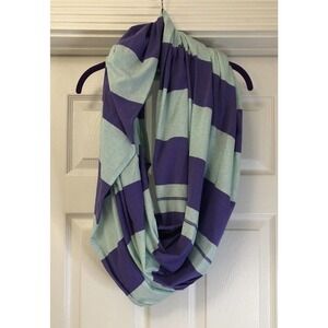 Lululemon Clarity Infinity Scarf Power Purple Aquamarine Stripe Yoga Athleisure